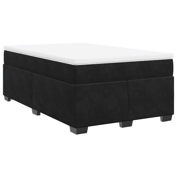 vidaXL Boxspringbett mit Matratze Schwarz 120x190 cm Samt