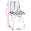 vidaXL Esszimmerstuhl 2 pcs Natur 44 x 47 x 85 cm Rattan und Eisen