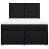 vidaXL Boxspringbett mit Matratze Schwarz 140x200 cm Stoff