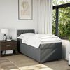 vidaXL Boxspringbett mit Matratze Dunkelgrau 90x190 cm Stoff