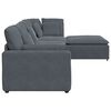 vidaXL Modulares Sofa mit Fußhocker Kissen Samt Dunkelgrau