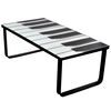 vidaXL Couchtisch mit Glasplatte Klavier-Aufdruck