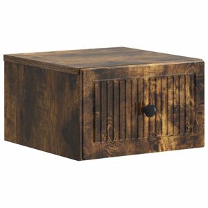 vidaXL Wandmontierter Nachttisch Ger&auml;ucherte Eiche 33 x 34,5 x 20 cm