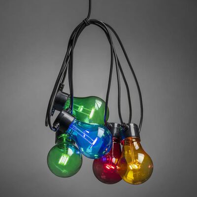 KONSTSMIDE Party-Lichterkette mit 5 Transparenten Lampen Mehrfarbig