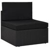 vidaXL 6-tlg. Garten-Lounge-Set mit Kissen Schwarz Poly Rattan