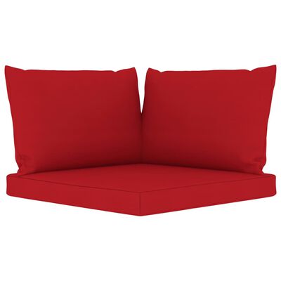 vidaXL Garten-Palettensofa 3-Sitzer mit Kissen in Rot Kiefernholz