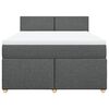 vidaXL Boxspringbett mit Matratze Dunkelgrau 140x200 cm Stoff