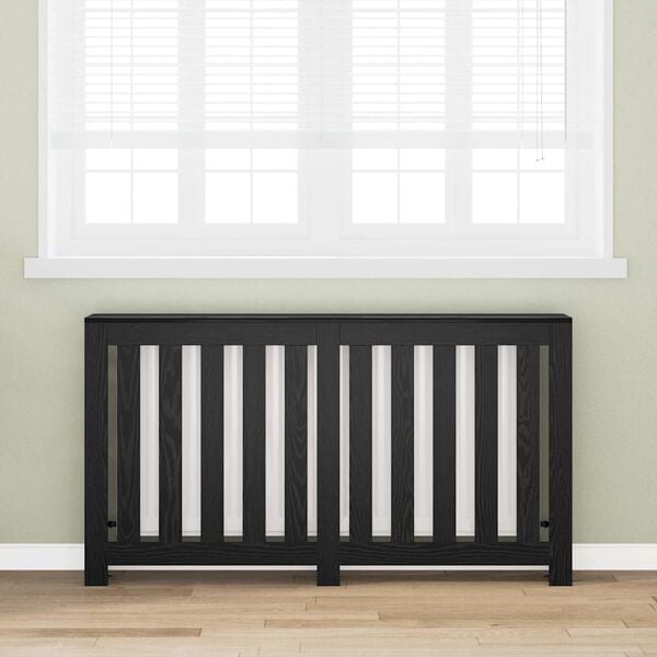 vidaXL Heizk&ouml;rperabdeckung Schwarz Eichen-Optik 149 x 20 x 82 cm