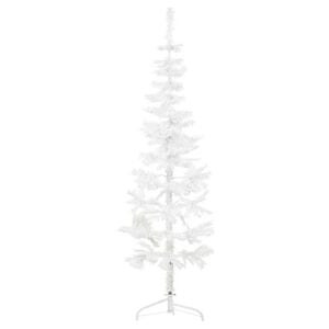 vidaXL Künstlicher Halb-Weihnachtsbaum mit Ständer Schlank Weiß 120 cm