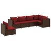 vidaXL 6-tlg. Garten-Lounge-Set mit Kissen Braun Poly Rattan