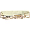 vidaXL Outdoor-Sofagarnitur 7 stk. Wei&szlig; und Creme Massivholz Akazie