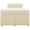 vidaXL Boxspringbett mit Matratze Creme 120x200 cm Stoff