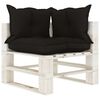 vidaXL 5-tlg. Garten-Lounge-Set Paletten mit Kissen in Schwarz Holz