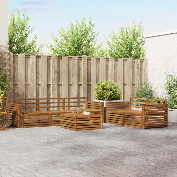 vidaXL Outdoor-Sofagarnitur 6 pcs Natur