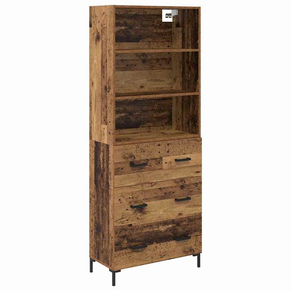 vidaXL Highboard Altholz 69,5 x 34 x 180 cm Holzwerkstoff