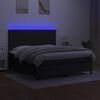 vidaXL Boxspringbett mit Matratze & LED Schwarz 180x200 cm Stoff