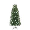 vidaXL K&uuml;nstlicher Weihnachtsbaum mit 150 LEDs Gr&uuml;n 150 cm PE und PVC