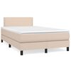 vidaXL Boxspringbett mit Matratze & LED Cappuccino-Braun 120x190 cm