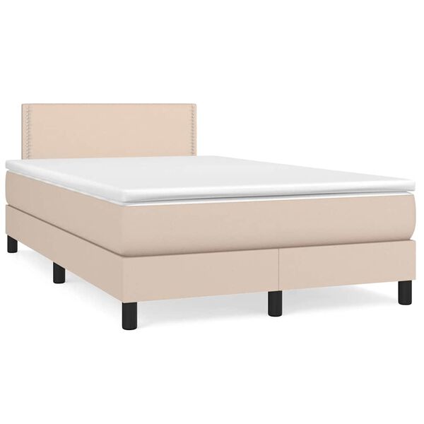 vidaXL Boxspringbett mit Matratze & LED Cappuccino-Braun 120x190 cm