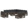 vidaXL Gartensofa-set 14 stk. Grau Poly-Rattan