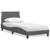 vidaXL Bett mit Matratze "Hanko" Dunkelgrau 90x200 cm Stoff