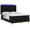 vidaXL Boxspringbett mit Matratze Schwarz 140 x 190 cm Stoff