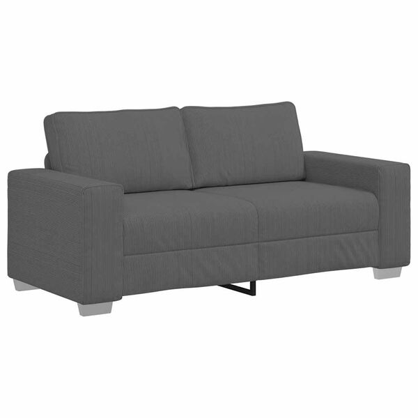 vidaXL Zweisitzer-Sofa Dunkelgrau 180x77x82 cm Cordstoff