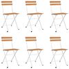 vidaXL 7-tlg. Bistro-Set Klappbar Massivholz Akazie und Stahl