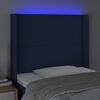 vidaXL LED Kopfteil Blau 103x16x118/128 cm Stoff