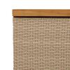 vidaXL Gartentruhe Beige 110x55x63 cm Poly Rattan Akazienholz