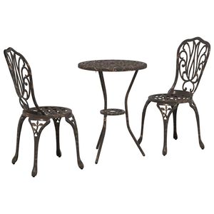 vidaXL Garten Bistro Set 3 stk. Bronze Aluminium