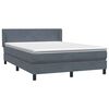 vidaXL Boxspringbett mit Matratze Dunkelgrau 140x220 cm Samt