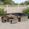 vidaXL Gartensofa-set mit Kissen 13 pcs Grau Poly-Rattan