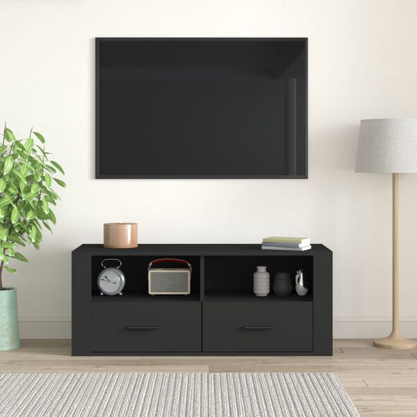 vidaXL TV-Schrank Schwarz 100x35x40 cm Holzwerkstoff