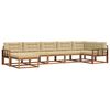 vidaXL Outdoor-Sofagarnitur mit Kissen 7 pcs Natur und Beige