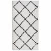 vidaXL Teppich Shaggy Hochflor Modern Creme und Schwarz 80x150 cm