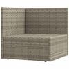 vidaXL Garten-Ecksofa mit Kissen Grau Poly Rattan