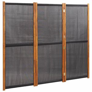 vidaXL 3-tlg. Raumteiler Schwarz 210x180 cm