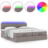 vidaXL Ottoman-Bett mit Matratzen & LEDs Taupe 200x200 cm Stoff