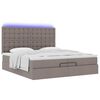 vidaXL Ottoman-Bett mit Matratzen & LEDs Taupe 200x200 cm Stoff