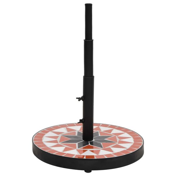 vidaXL Sonnenschirmständer Terrakotta und Weiß Rund 12 kg