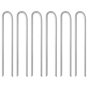 vidaXL Zeltheringe 6 Stk. U-Form 37 cm &Oslash;10 mm Verzinkter Stahl
