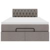 vidaXL Ottoman-Bett mit Matratze Taupe 120x200 cm Stoff