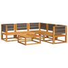 vidaXL 6-tlg. Gartensofa-Set mit Kissen Holz Akazie & Seil