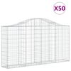 vidaXL Gabionen mit Hochbogen 50Stk. 200x30x100/120cm Verzinktes Eisen
