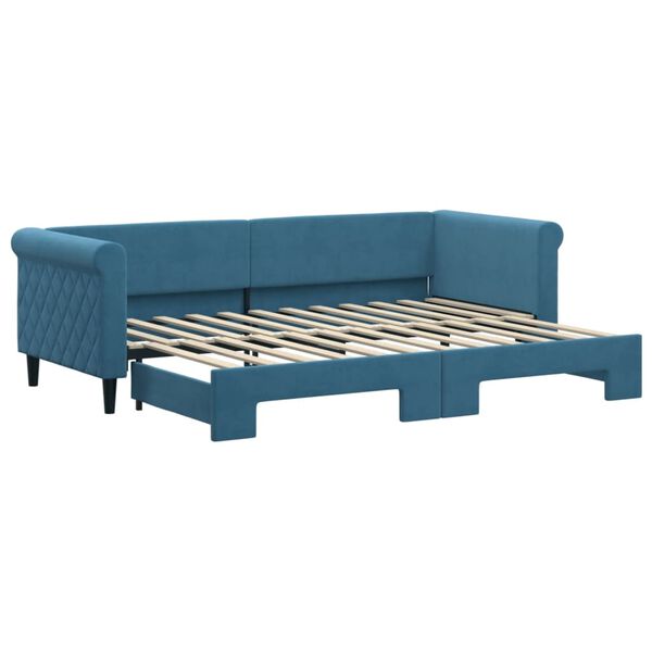 vidaXL Tagesbett Ausziehbar Blau 80x200 cm Samt