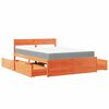 vidaXL Bett mit Schubladen und Matratze Wachsbraun 120x200 Massivholz