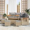 vidaXL Gartensofa-set mit Kissen 10 pcs Beige und Hellgrau Poly-Rattan