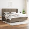 vidaXL Boxspringbett mit Matratze Taupe 200x200 cm Stoff