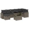 vidaXL 8-tlg. Garten-Sofagarnitur mit Kissen Grau Poly Rattan